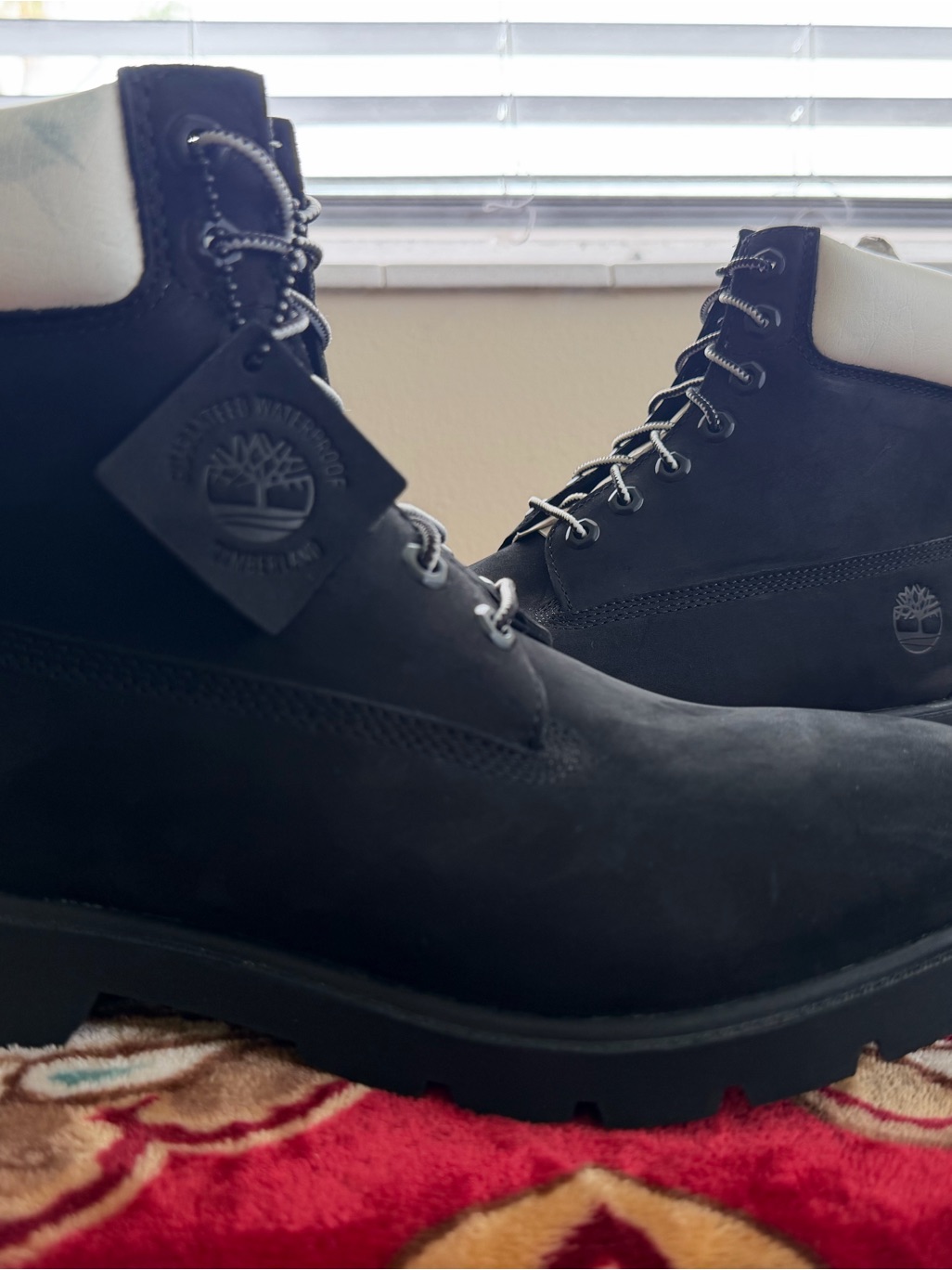 Timberland Men's Black And White Lace-Up Work Boots